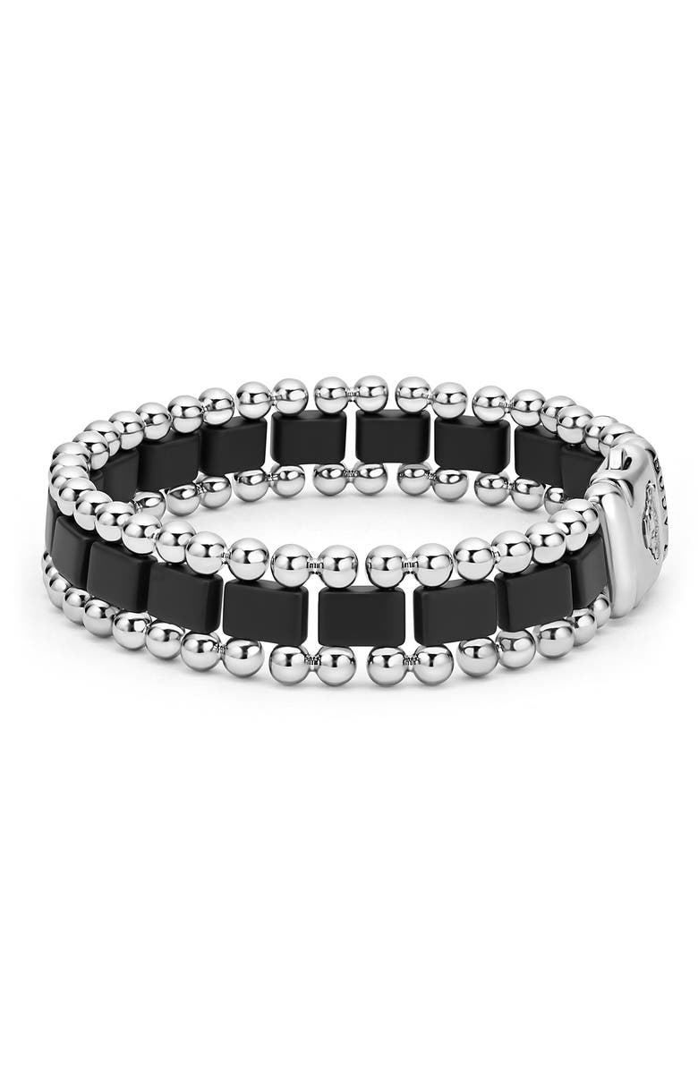 LAGOS Men's Anthem Ceramic Link Bracelet, Alternate, color, Black