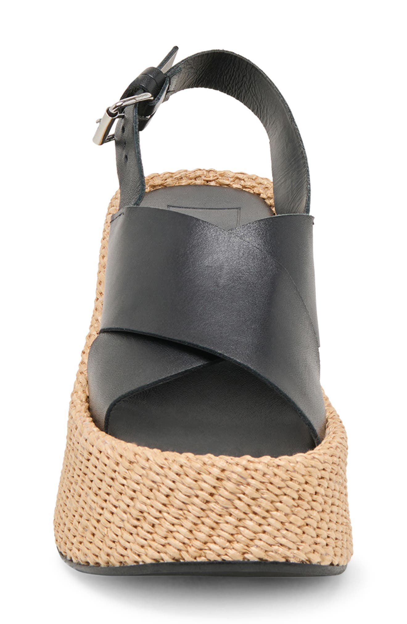 Dolce Vita Skylar Slingback Platform Wedge Sandal, Alternate, color, Black Leather