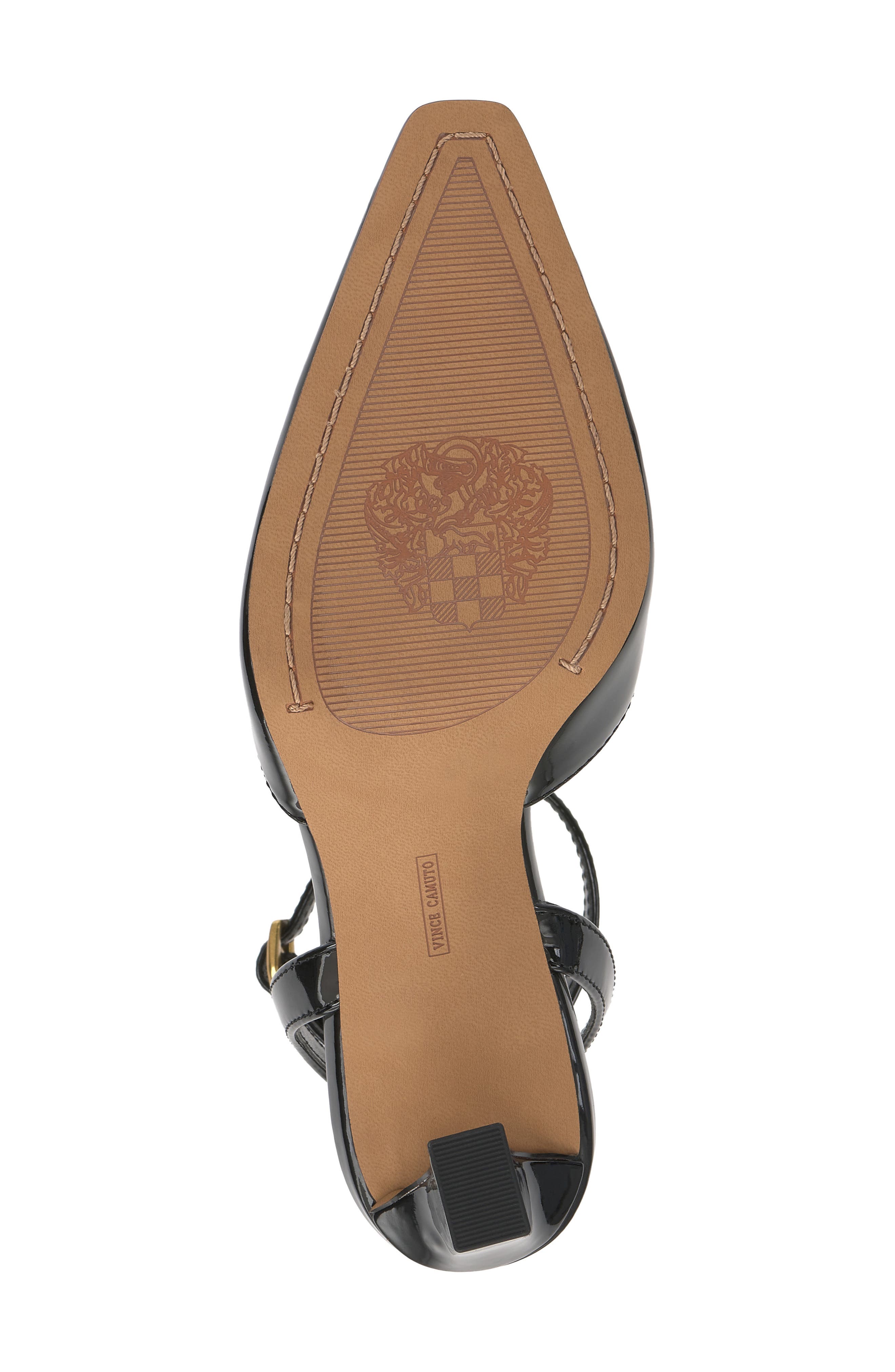 Vince Camuto Galees Ankle Strap Pump, Alternate, color, Black Patent