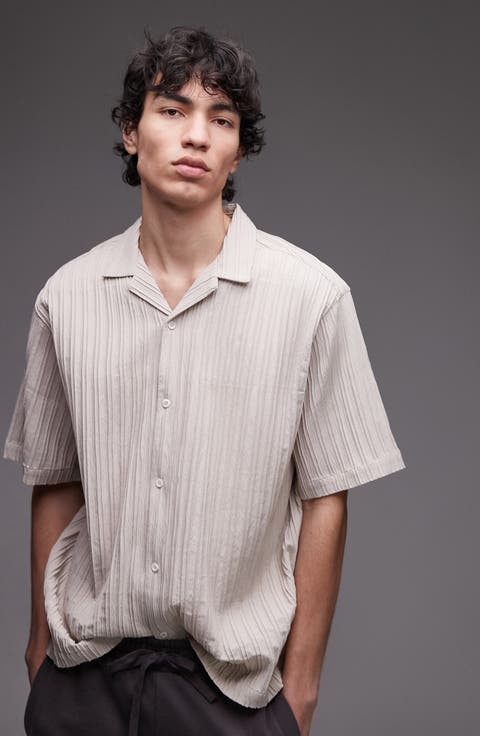 Oversize Plissé Camp Shirt