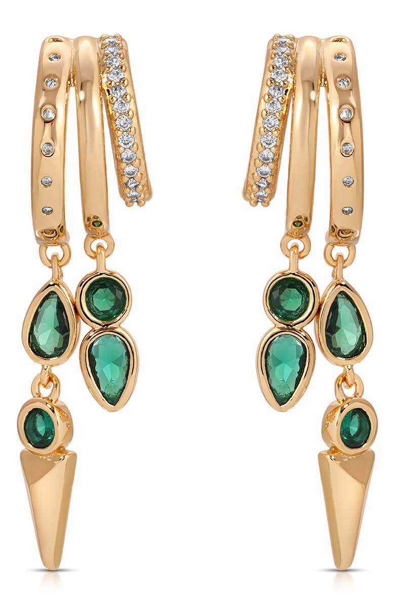 Ettika Icon Behavior Earrings, Alternate, color, Green