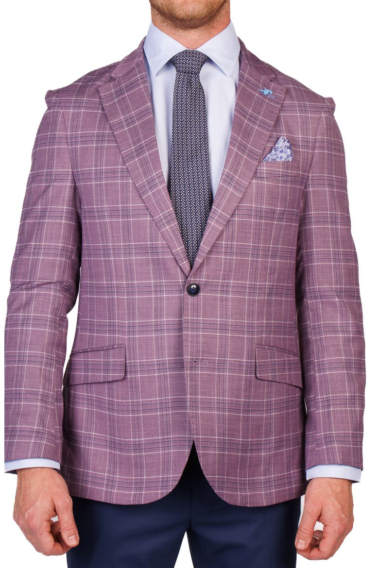 Shadow Plaid Sport Coat, Main, color, PLUM