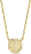 SPHERA MILANO 14k Gold Plated Coin Medallion Necklace