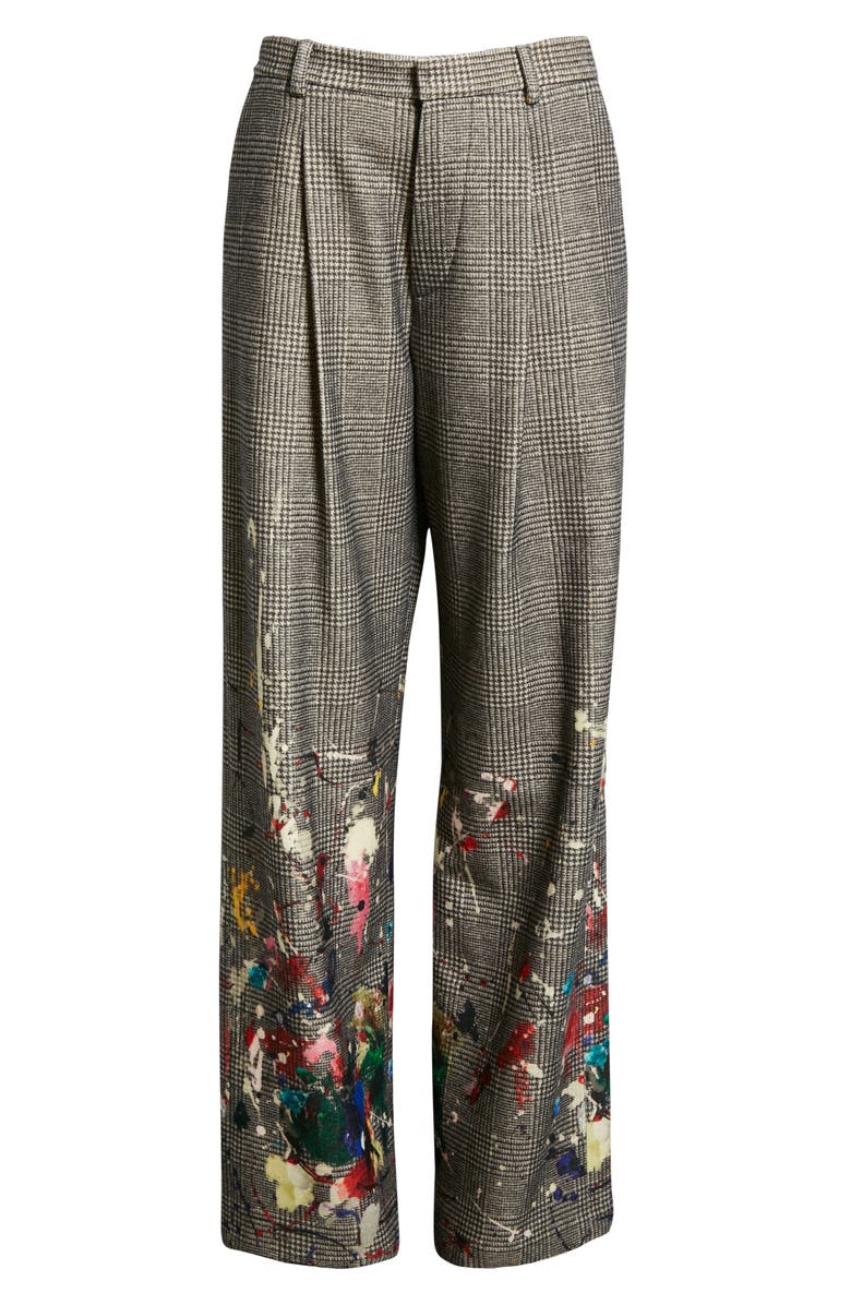R13 Paint Splatter Wide Leg Virgin Wool Trousers, Alternate, color,