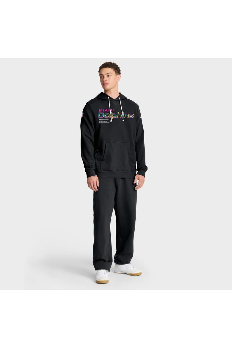 Men's Nike Black Miami Dolphins 2025 NFL Crucial Catch Sideline Standard Issue Dri-FIT Hoodie, Alternate, color, Black