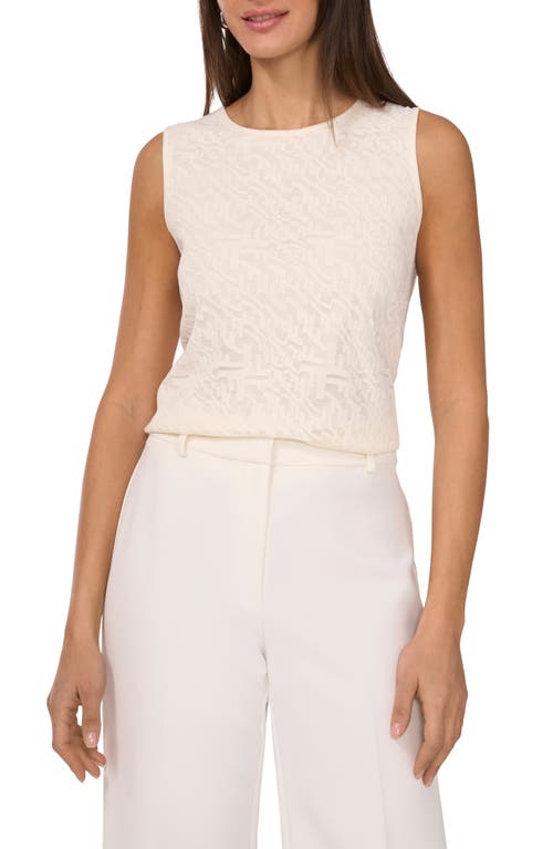 Shop Vince Camuto Crewneck Stretch Nylon Tank In New Ivory