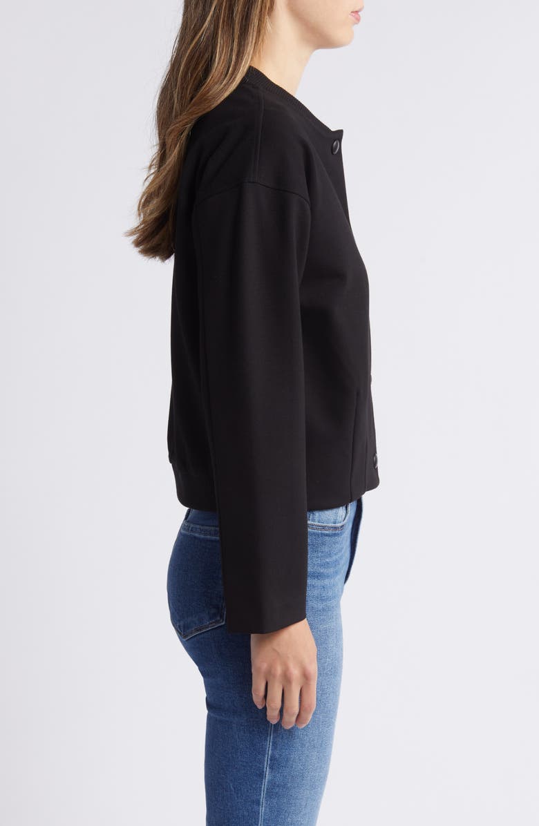 Wit & Wisdom Crop Bomber Jacket, Alternate, color, Black