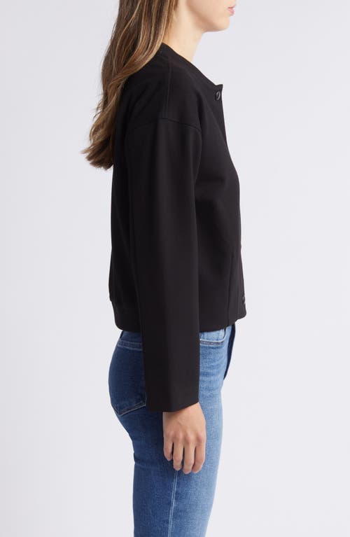 Wit & Wisdom Crop Bomber Jacket In Black