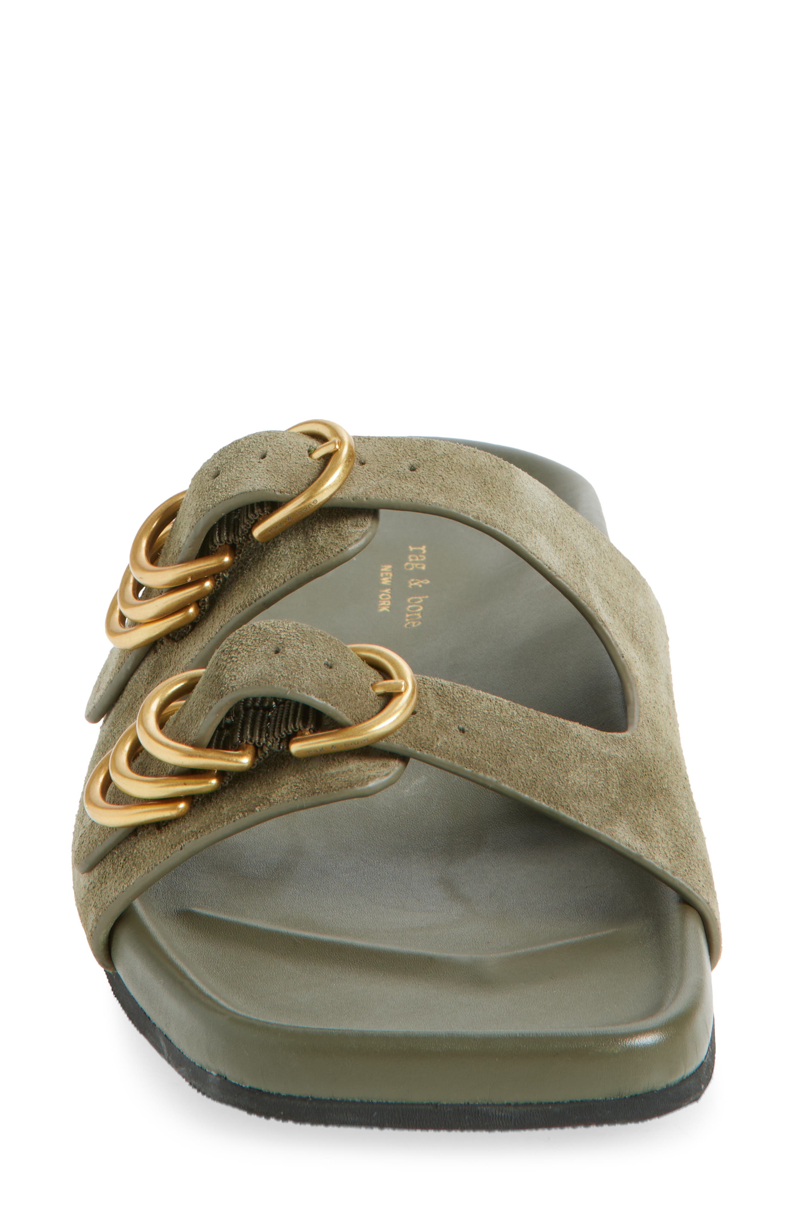 Rue Slide Sandal, Alternate, color, OLIVE SUEDE
