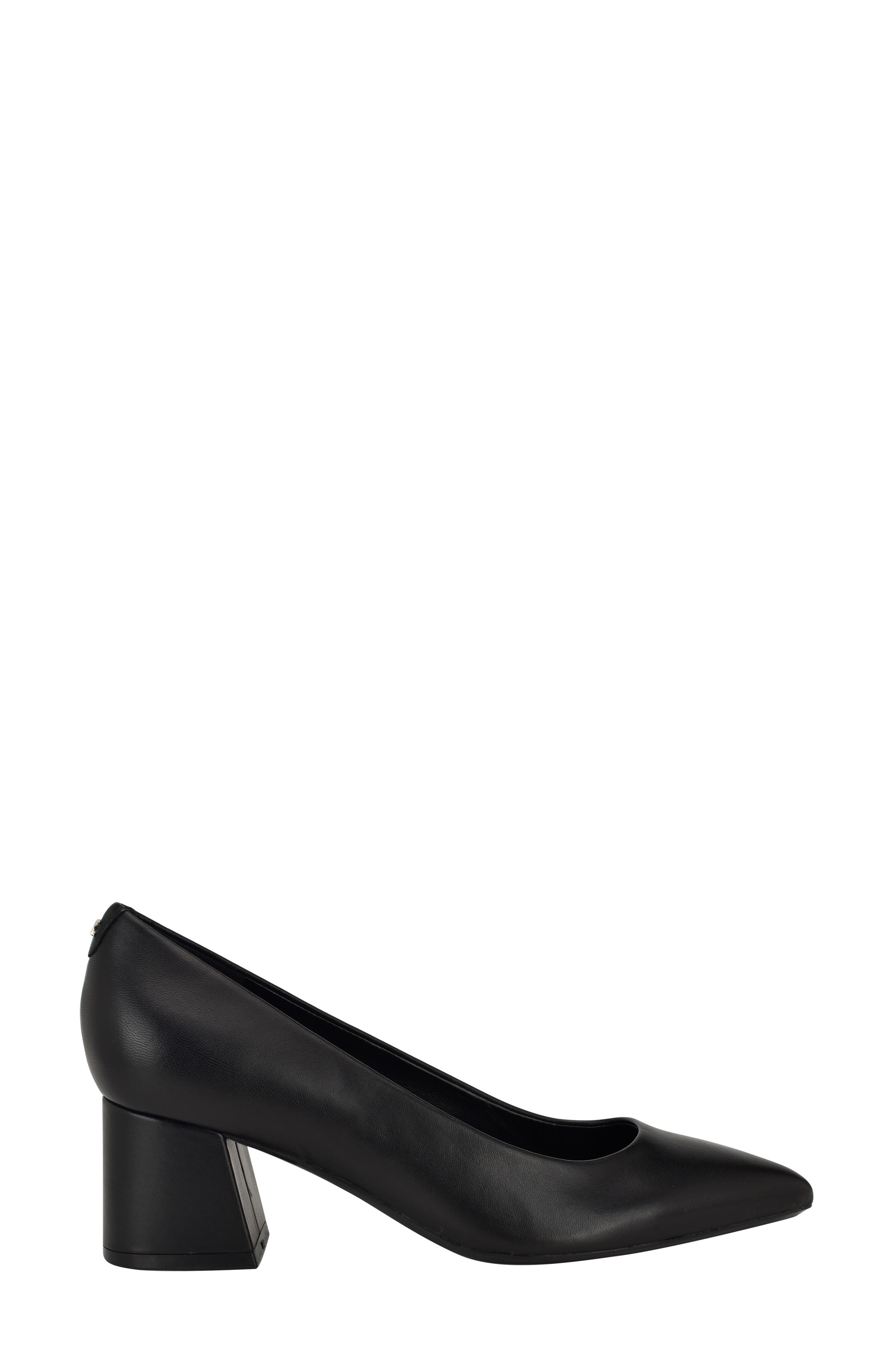 Calvin Klein Lenott Pointed Toe Pump, Alternate, color, Black Smooth