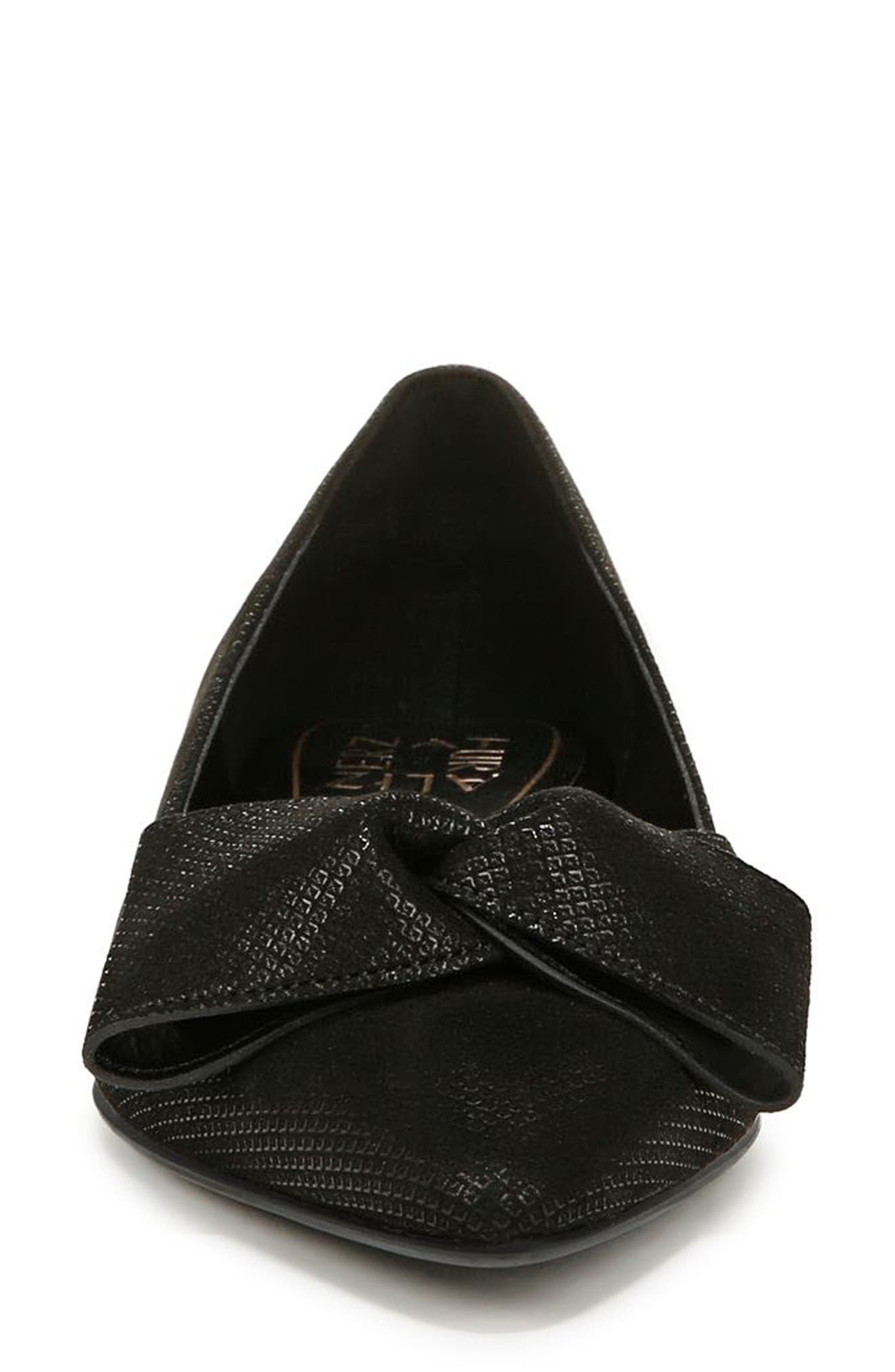 Naturalizer Havana Bow Pointed Toe Flat, Alternate, color, Black