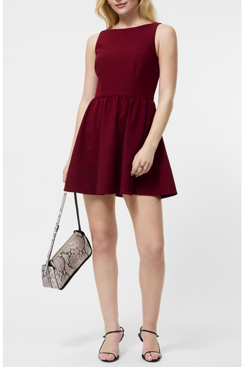 Azra Sleeveless Twill Minidress, Main, color, CABERNET