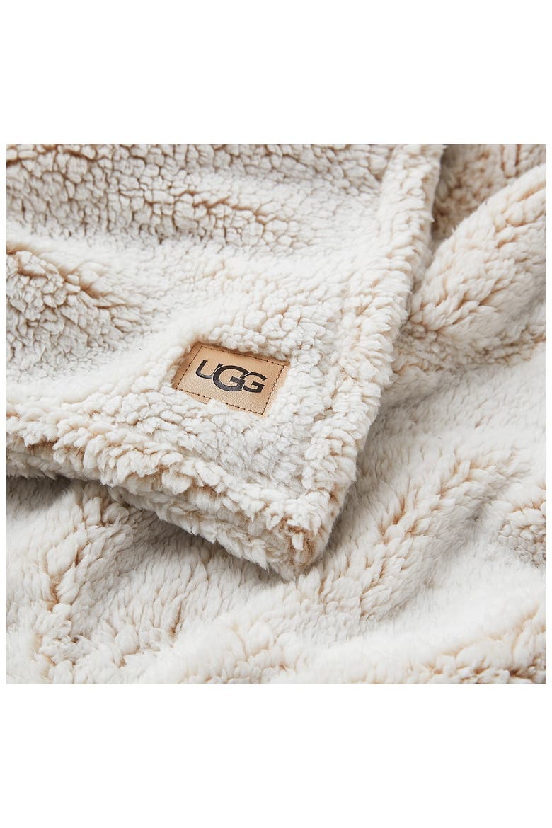 Fleece Logo Throw Blanket, Alternate, color, LIGHT SAND