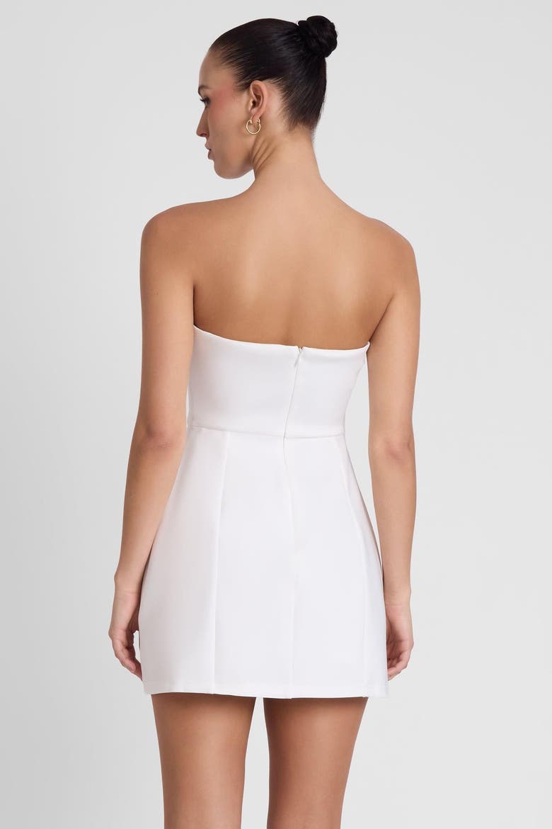 Eres Strapless Bustier Mini Dress, Alternate, color, White