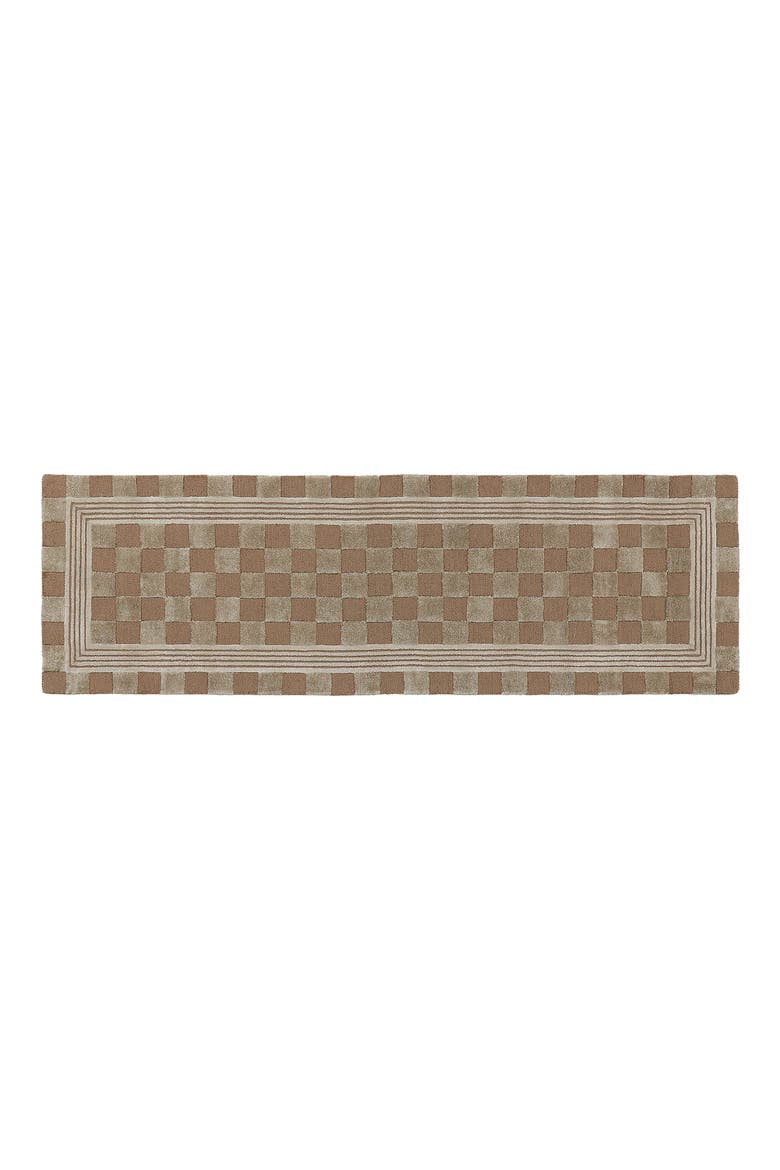 Mocha Tonal Check Rug, Main, color, MOCHA
