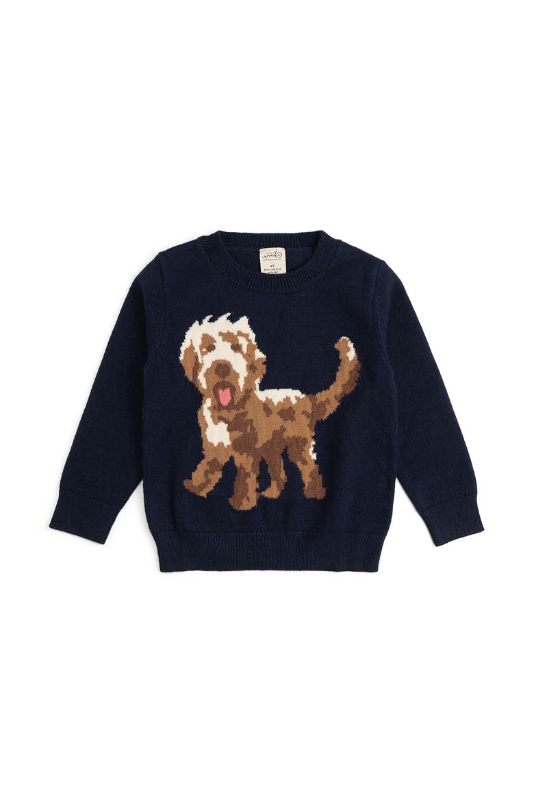 Vintage Puppy Sweater, Main, color, Navy