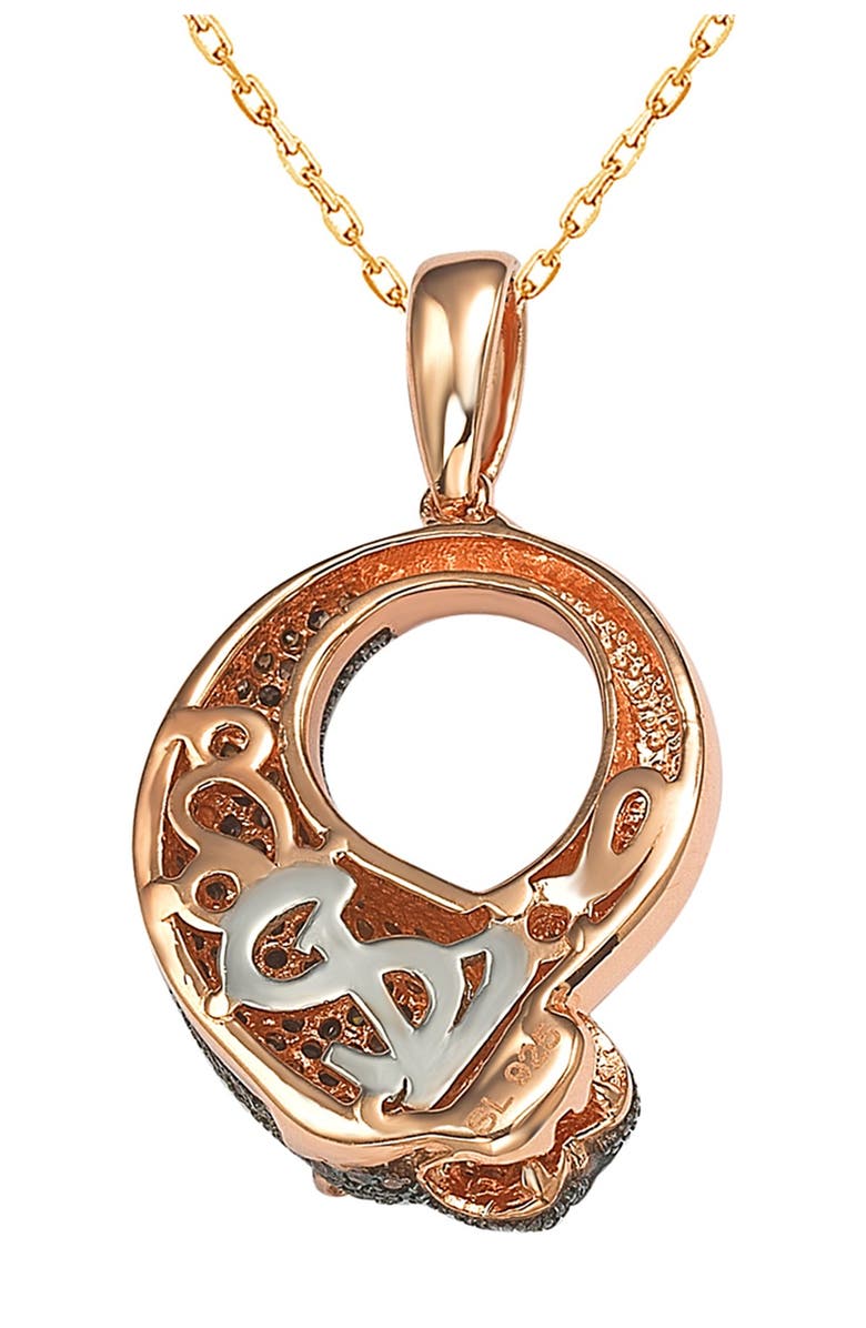 SUZY LEVIAN 14K Rose Gold Plated Sterling Silver Chocolate CZ Pendant Necklace, Alternate, color, Chocolate