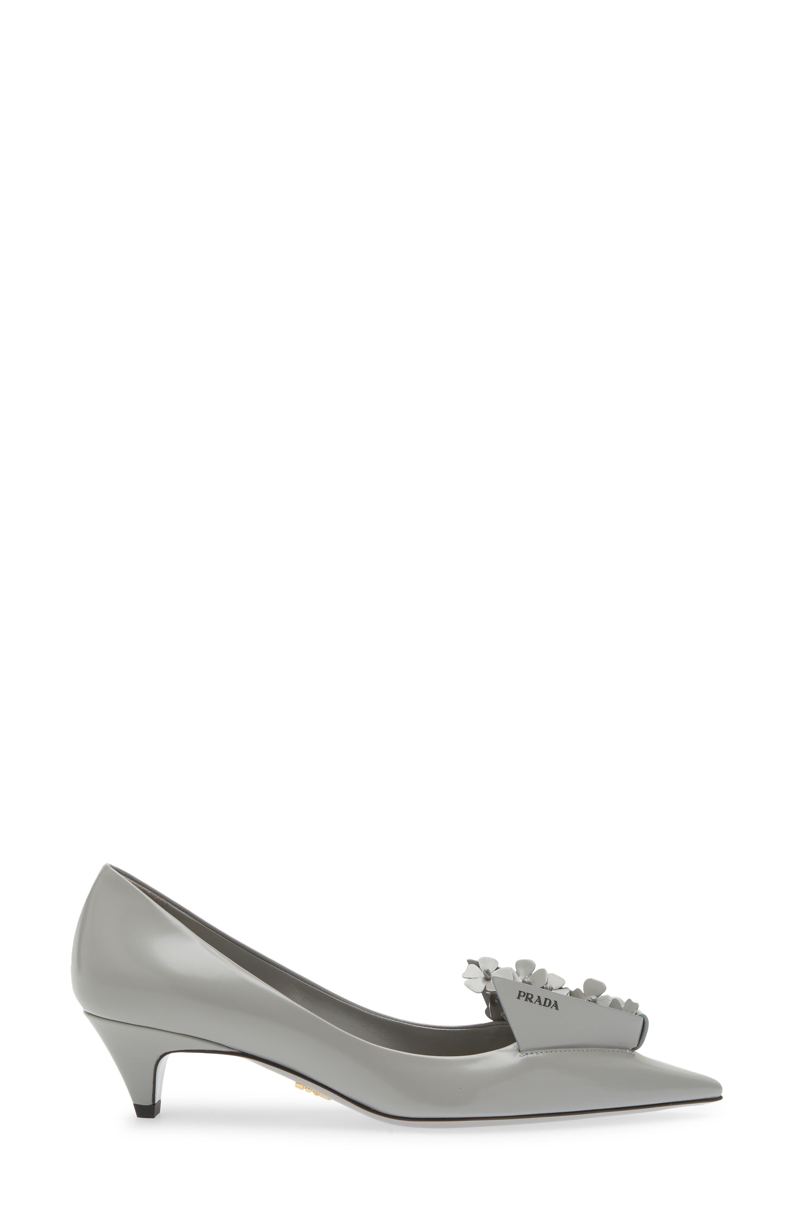 Prada Bunny Flora Kitten Heel Pointed Toe Pump, Alternate, color, 