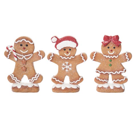 Gingerbread Cookie Figurine Set of 3 Christmas Decor