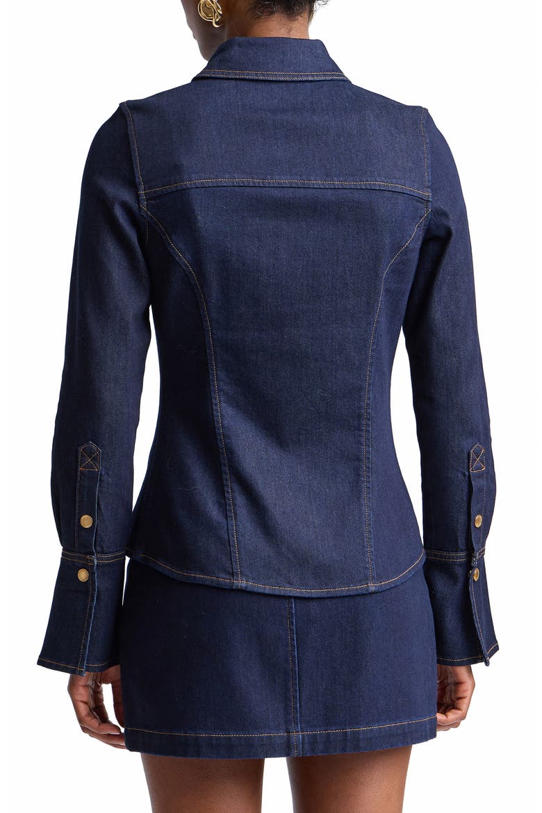 Slim Fit Stretch Denim Shirt, Alternate, color, FELL WASH