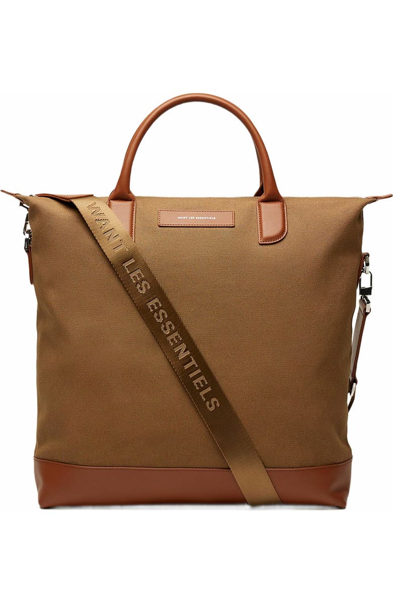 Want Les Essentiels O'Hare Organic Cotton Canvas Tote, Alternate, color, Dark Camel