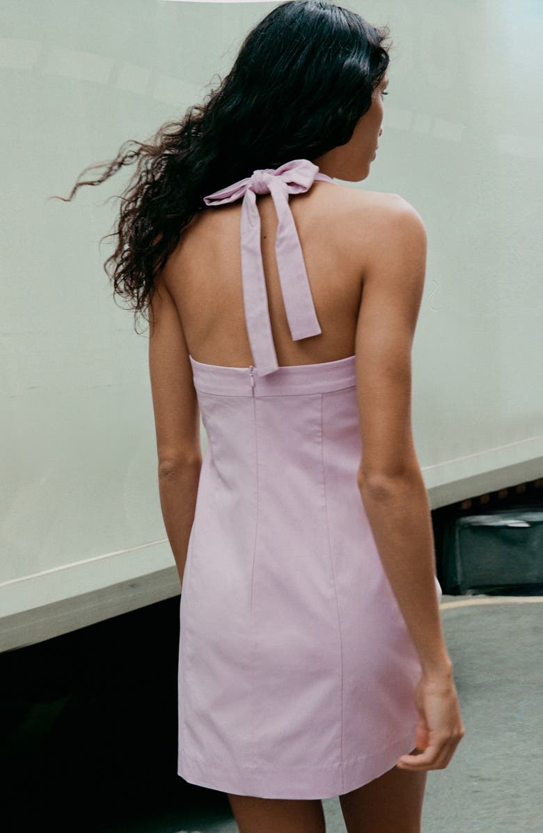 MANGO Featuring Hailey Bieber Boop Halter Minidress, Alternate, color,