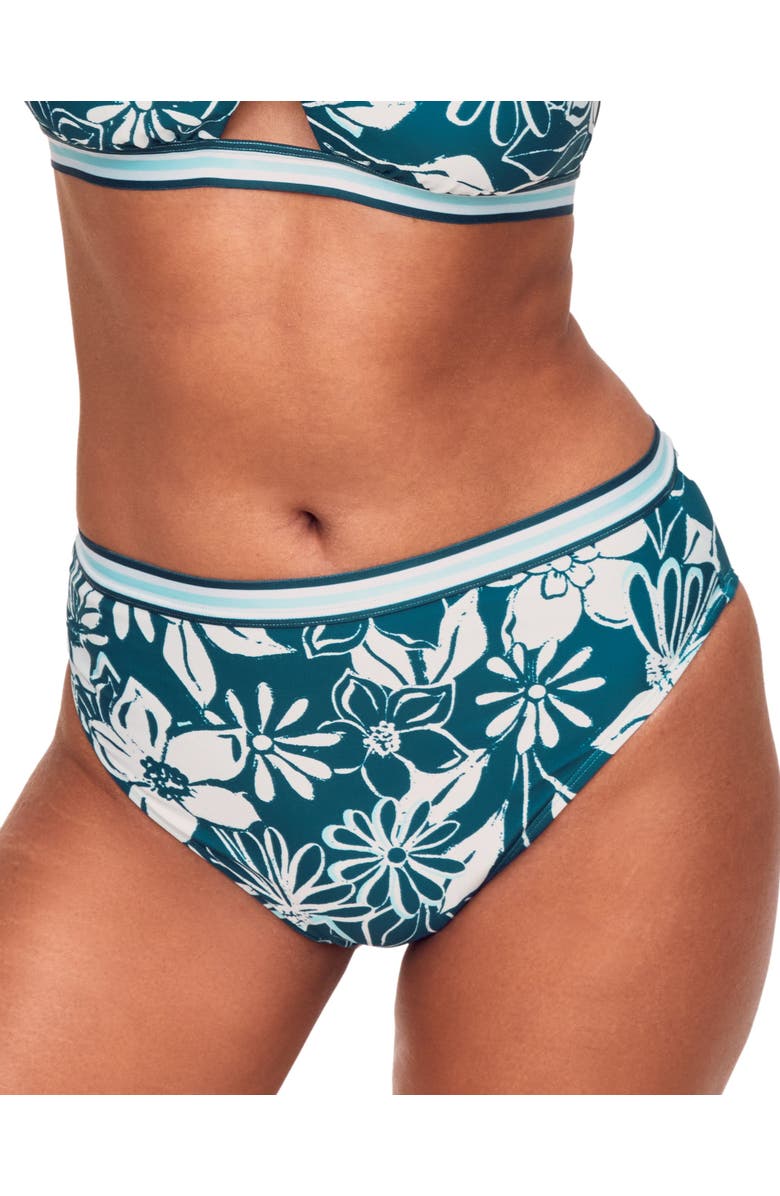 Adore Me Gisele Swimwear High-Waist Bikini Bottom, Main, color, Floral Blue