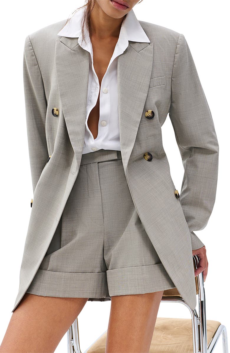 rag & bone Neila Stretch Wool Shorts, Alternate, color, Light Taupe