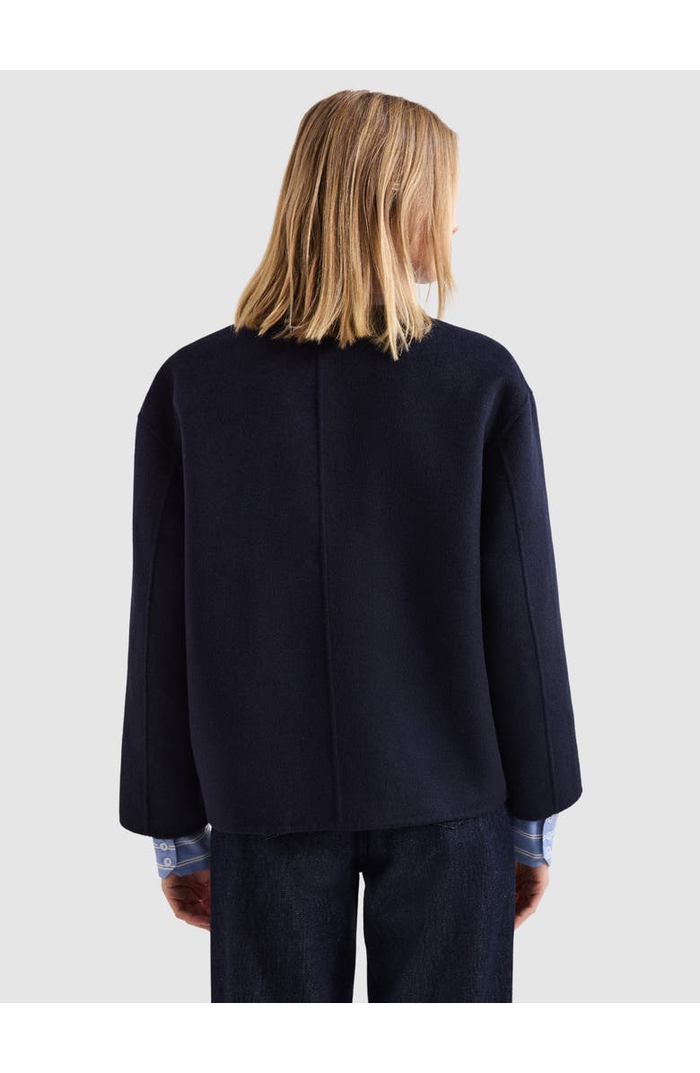 Phase Eight Georgie Wool Round-Neck Boxy Jacket, Alternate, color, Navy