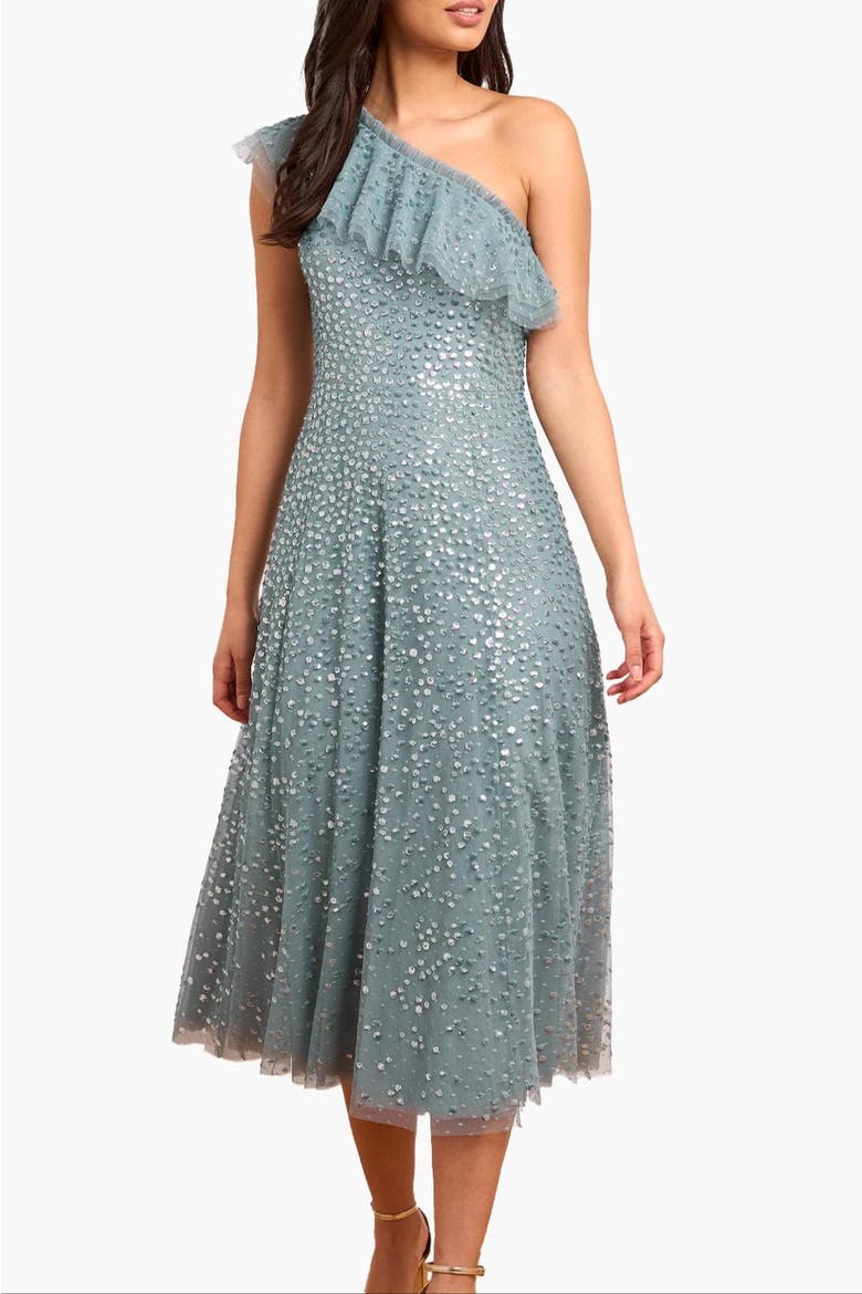 Dappled Sequin Ballerina Dress, Alternate, color, Thistle Blue