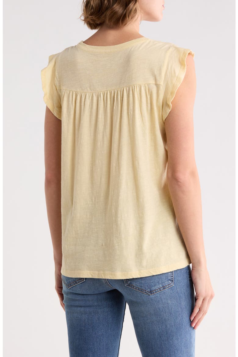 Embroidered Cotton Slub Tee, Alternate, color, SUNLIGHT