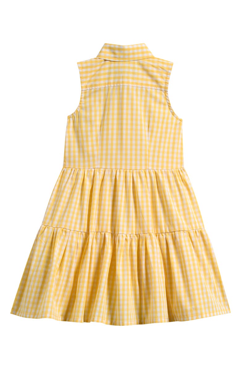 Brooks Brothers Kids' Gingham Tiered Shirtdress, Alternate, color, Yellow