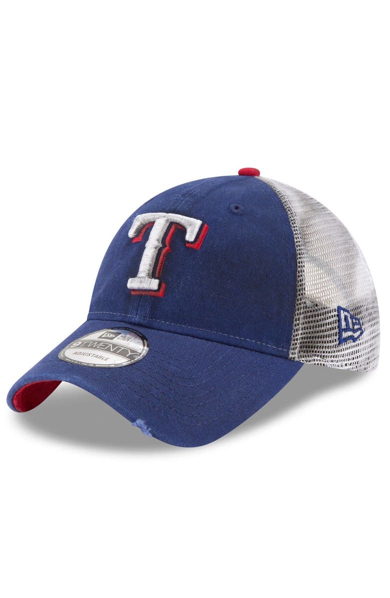 New Era Men's New Era Royal Texas Rangers Team Rustic 9TWENTY Trucker Adjustable Hat, Main, color, 