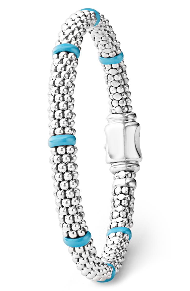 LAGOS Blue Caviar Ceramic Station Bracelet, Alternate, color, Blue