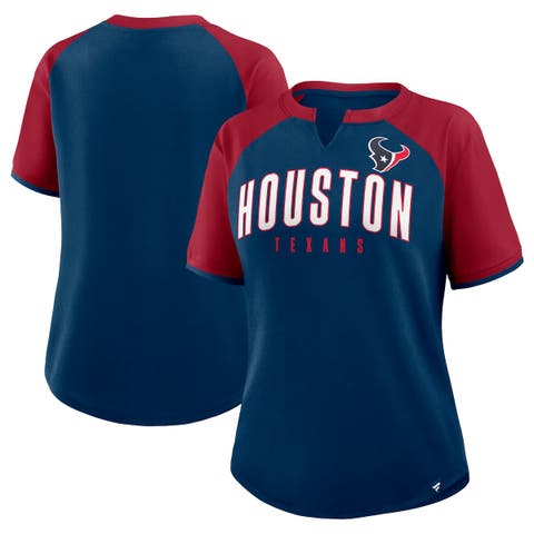 Women's Fanatics Navy/Red Houston Texans Height Advantage T-Shirt