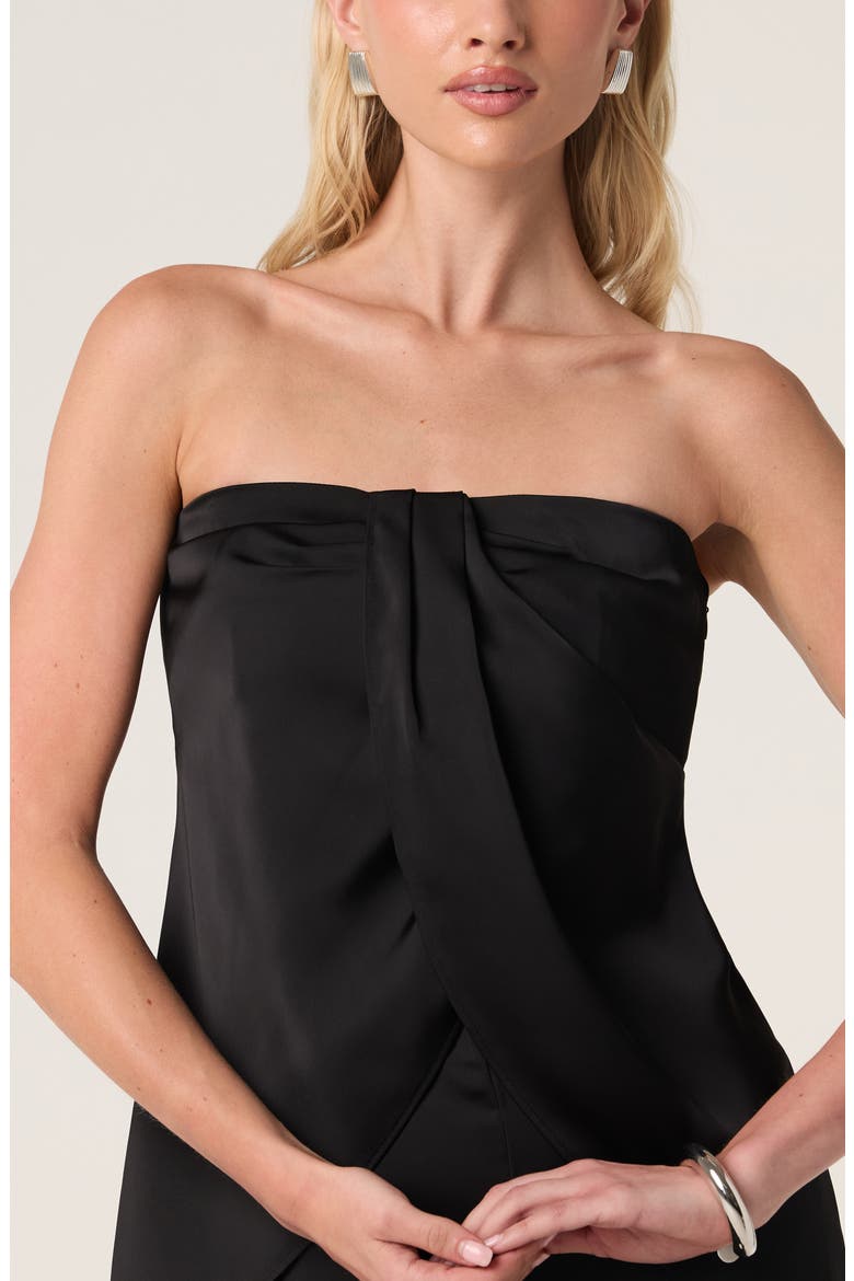Keona Strapless Twisted Front Top, Alternate, color, BLACK