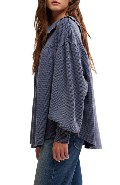 Free People Queen Of Hearts Thermal Top In Eclipse In Eclipse