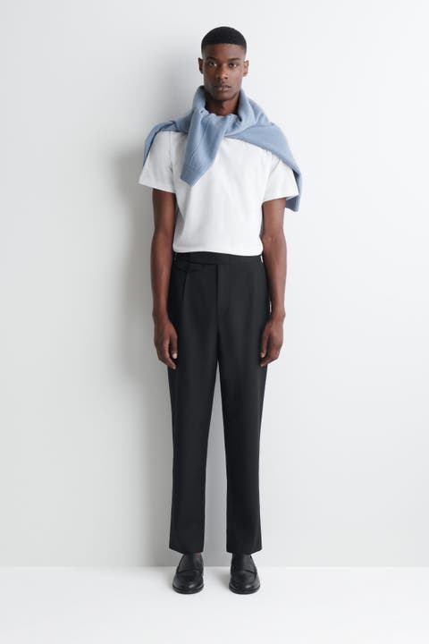 Wool Slim-Fit Straight-Leg Pants