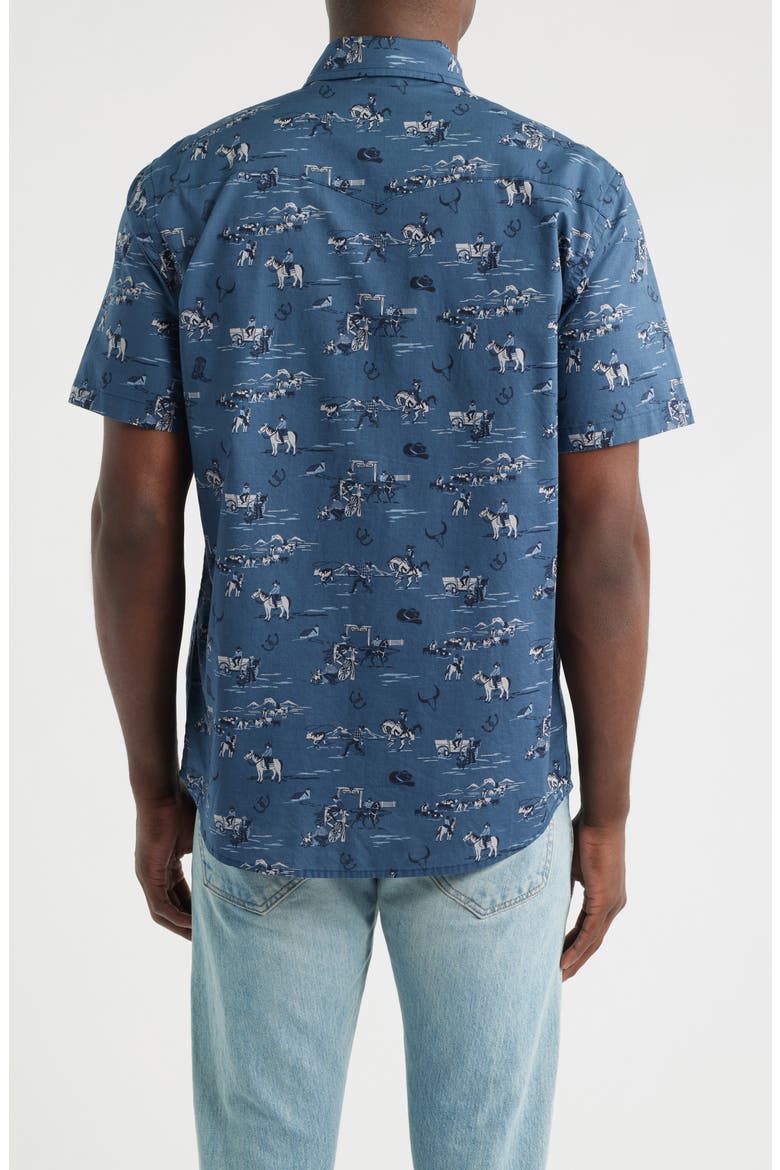 Laramie Short Sleeve Snap-Up Western Shirt, Alternate, color, COWBOY BLUE