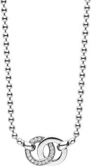 LAGOS Signature Caviar Interlocking Diamond Link Pendant Necklace