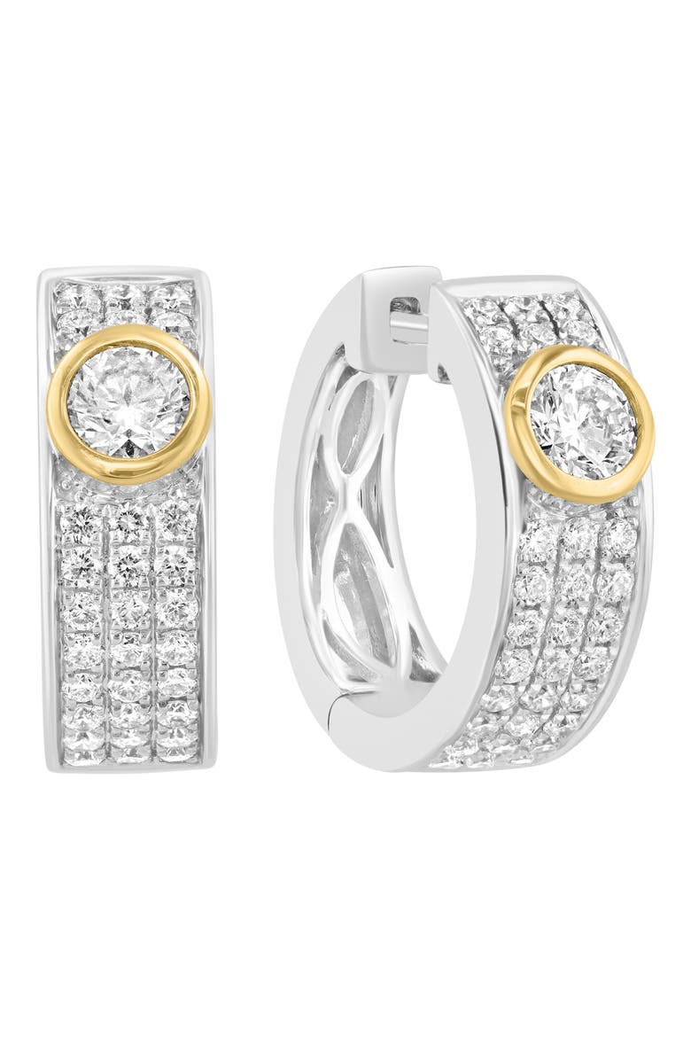 Lab Grown Diamond Huggie Hoop Earrings, Main, color, SILVER