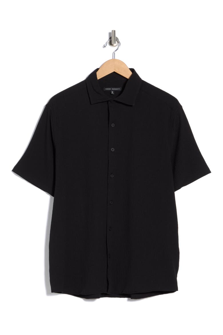 Homer Short Sleeve Button-Up Shirt, Alternate, color, BLACK