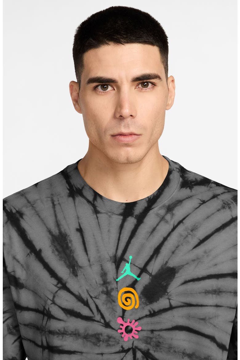 Mindfulness Tie Die Cotton Graphic T-Shirt, Alternate, color, IRON GREY