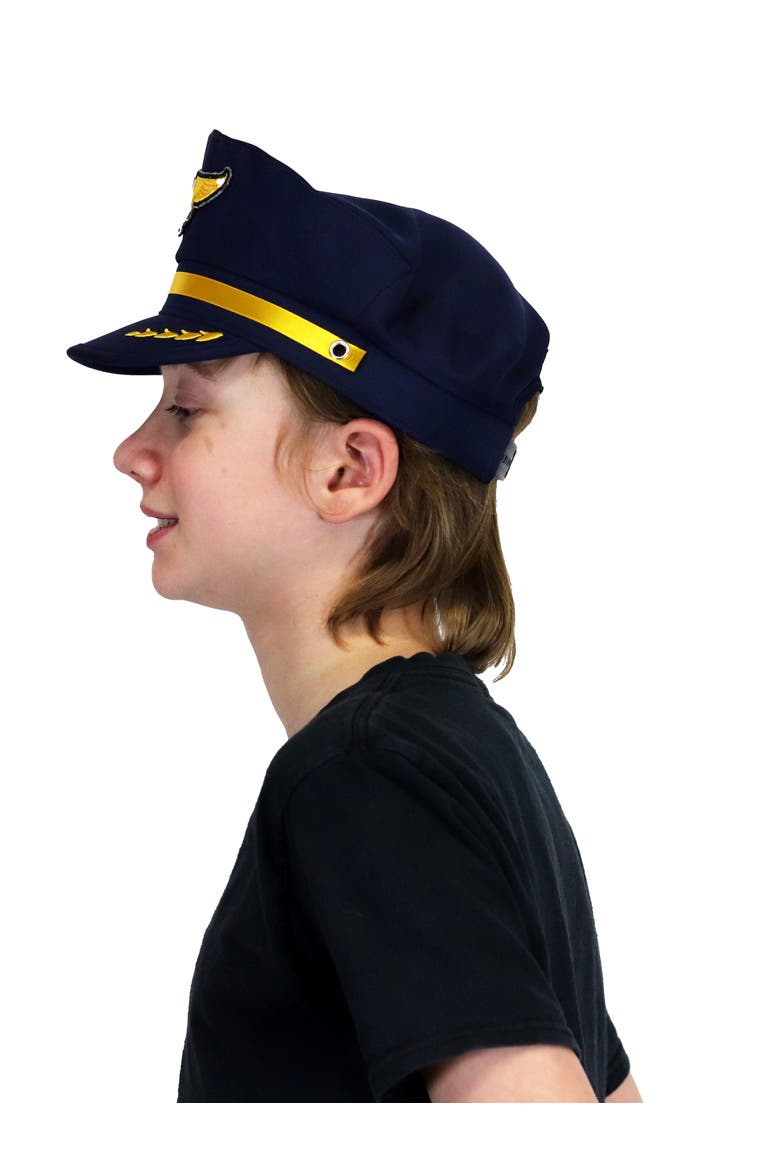 Kids Airline Pilot Cap, Alternate, color, Navy