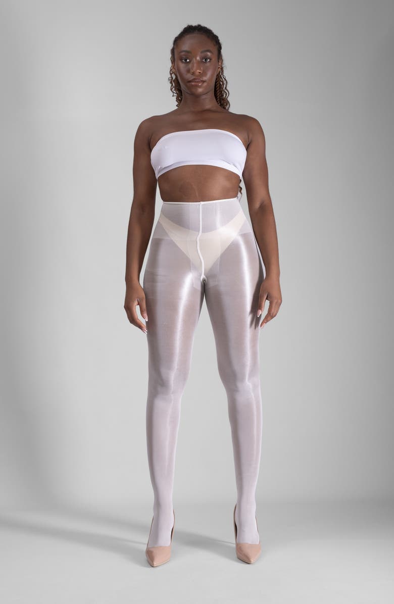 LECHERY<sup>®</sup> Lustrous Silky Shiny 40-Denier Semi-Opaque Tights, Alternate, color, White