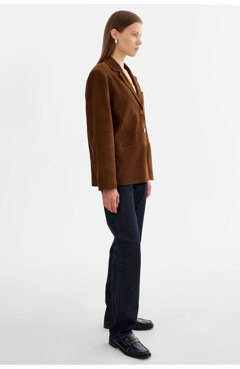 LAMARQUE Tori | Suede Blazer Jacket, Alternate, color, Brown