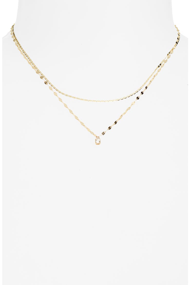 Solo Diamond Malibu Chain Layered Necklace, Alternate, color, 14K YG