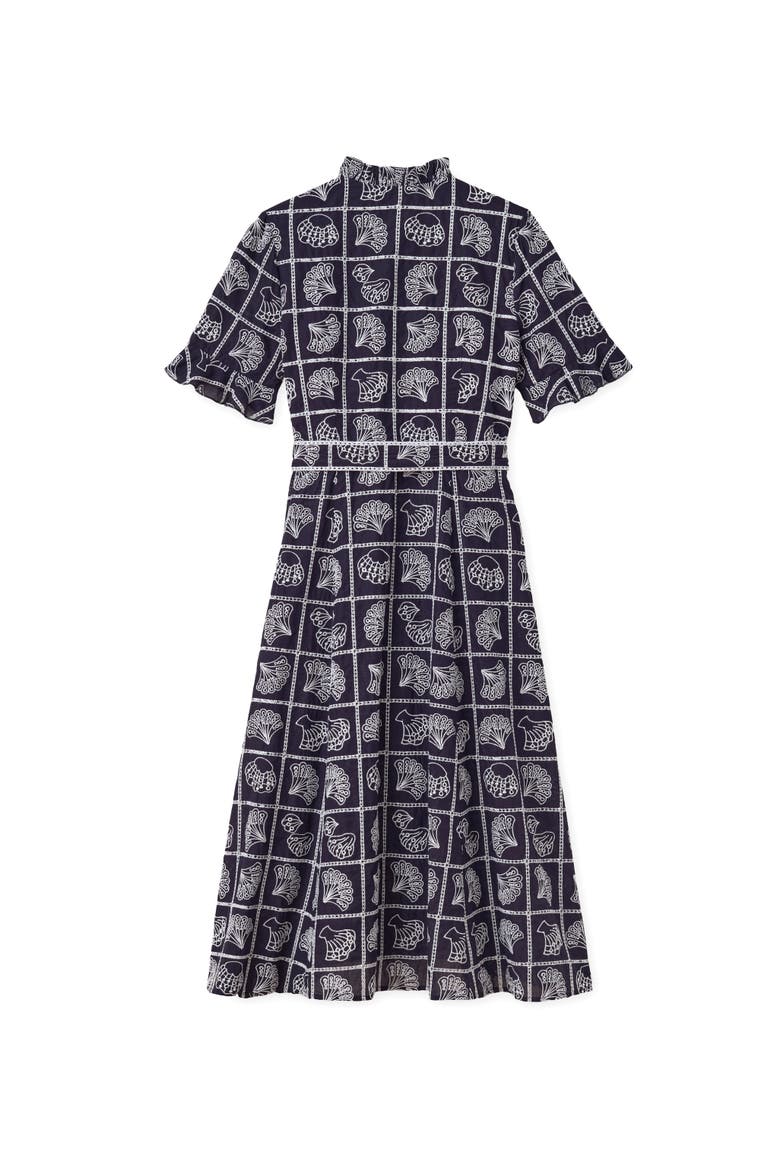 Aria Eyelet Midi Dress, Alternate, color, Midnight Blue