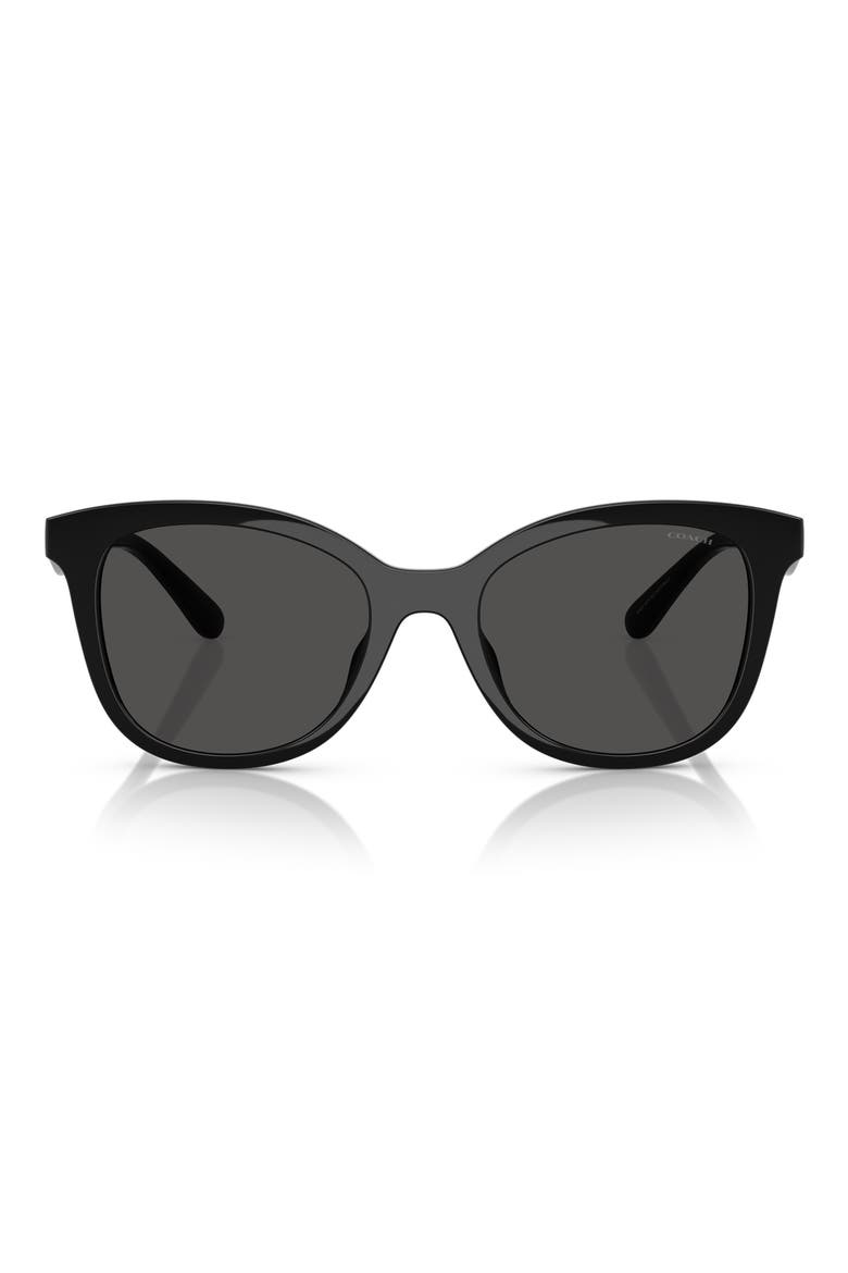 55mm Square Sunglasses, Main, color, BLACK / GREY SOLID