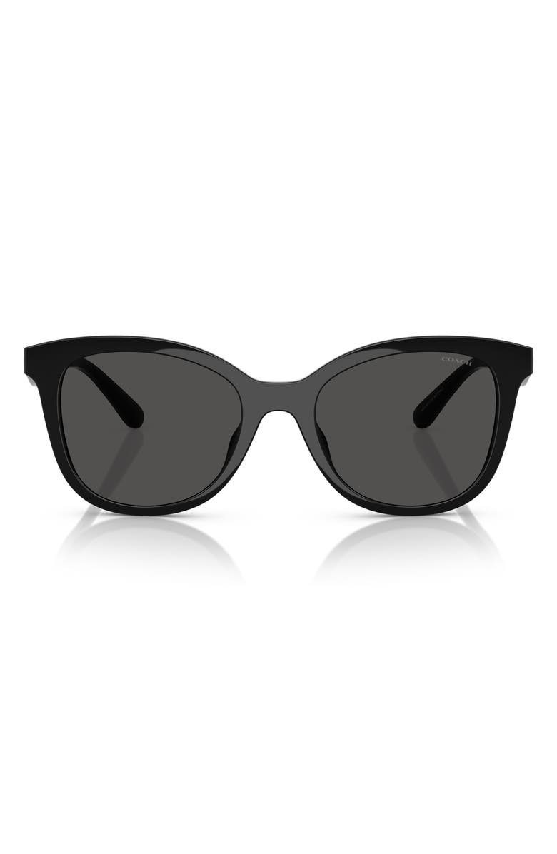 COACH 55mm Square Sunglasses, Main, color, Black / Grey Solid
